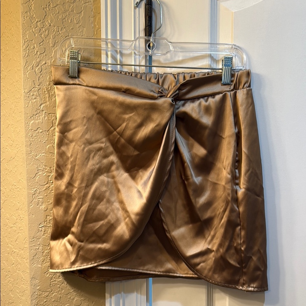 Gold Satin Skirt